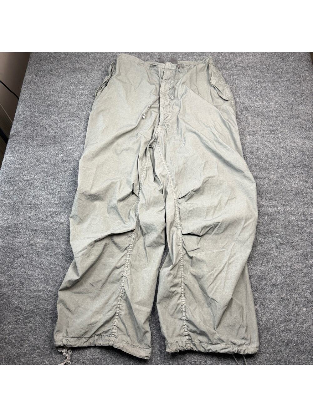 Vintage Military Army Cargo Parachute Pants Mens 34 Drawstring Waist